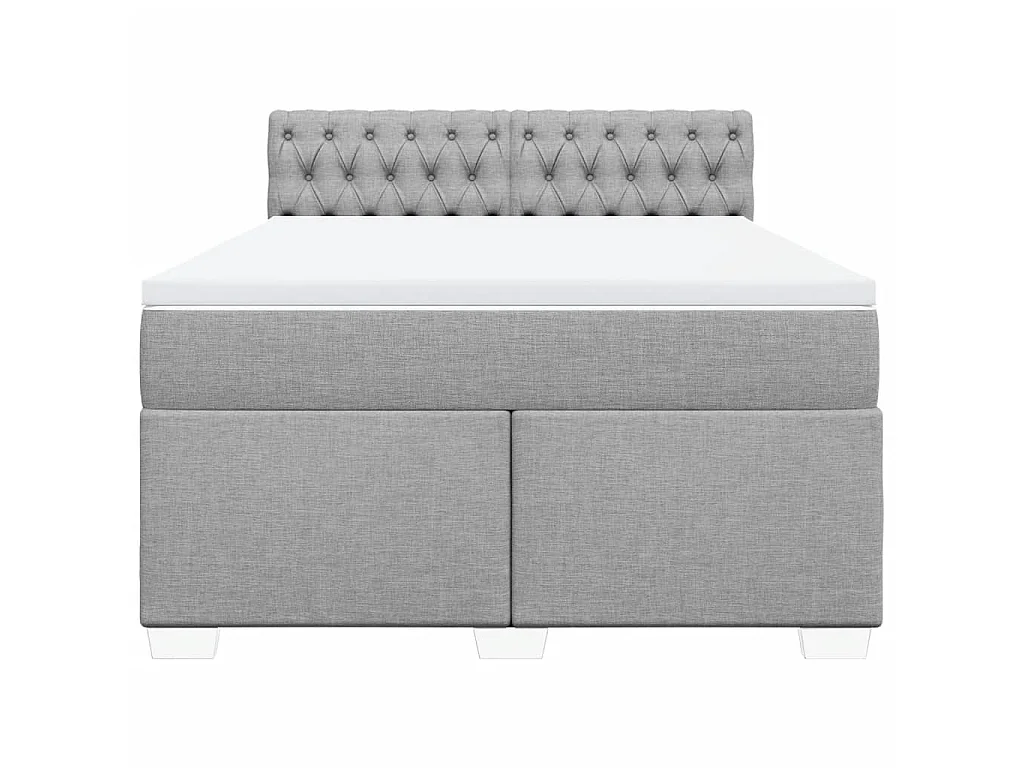 Boxspringbett mit Matratze Hellgrau 140x190 cm Stoff