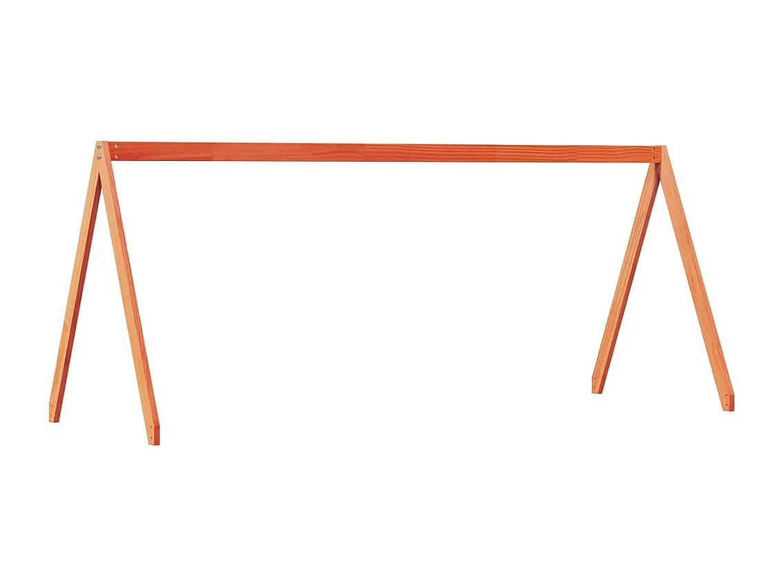 Hoogslaper met dak massief grenenhout wasbruin 75x190 cm