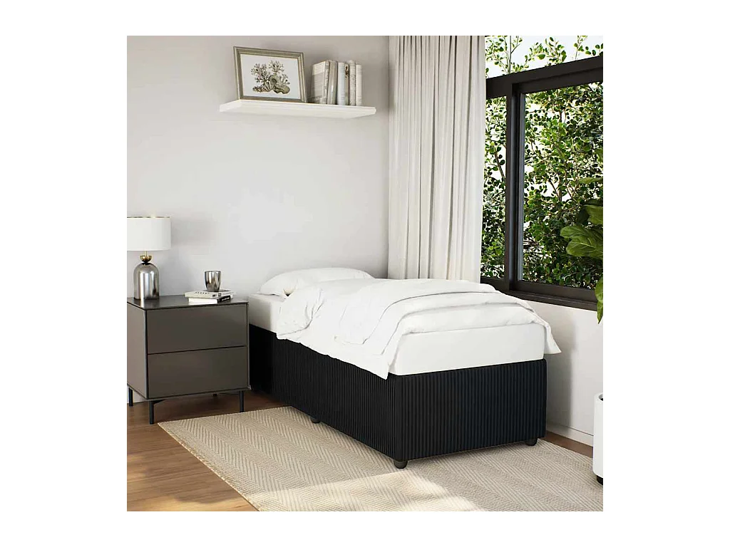 Cadre de lit sans matelas noir 100x200 cm velours