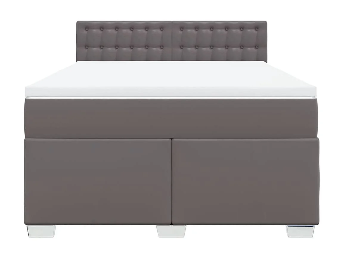 Sommier à lattes de lit avec matelas Gris 160x200 cm Similicuir