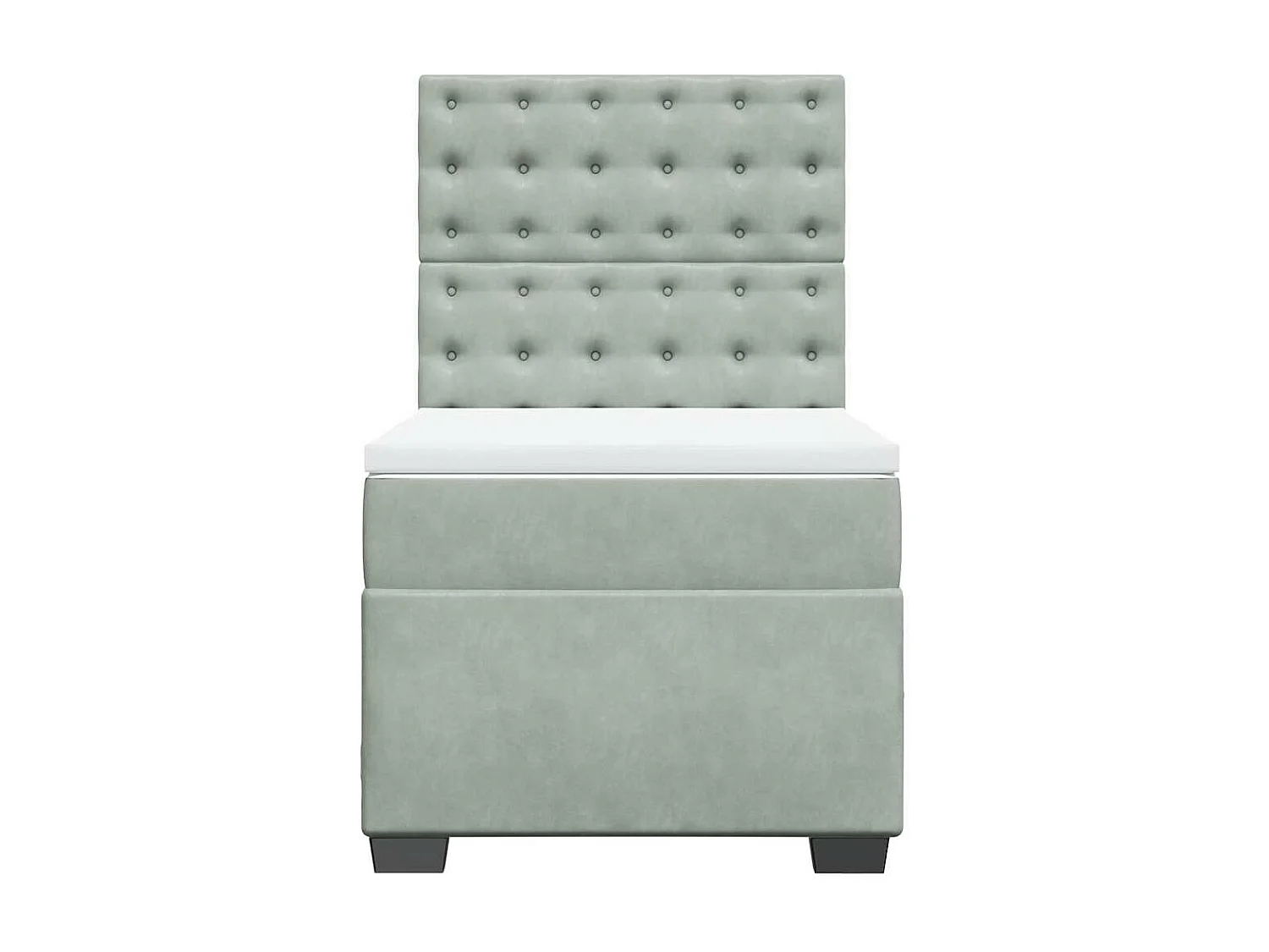 Boxspringbett mit Matratze Hellgrau 90x190 cm Samt