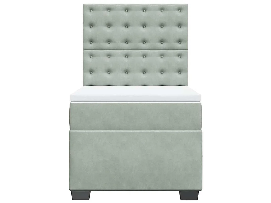 Boxspring met matras fluweel lichtgrijs 90x190 cm