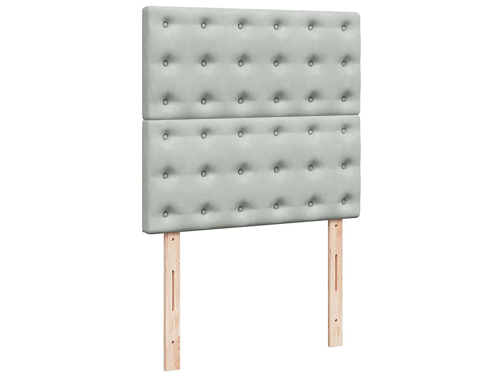 Boxspring met matras fluweel lichtgrijs 90x190 cm
