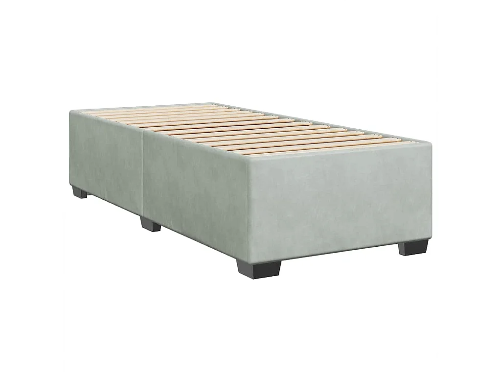 Boxspring met matras fluweel lichtgrijs 90x190 cm