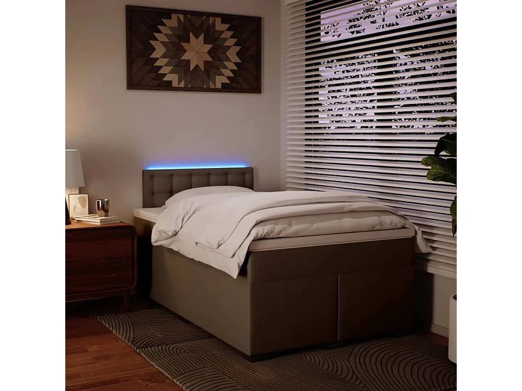 Cama com molas/colchão 120x200 cm couro artificial cappuccino