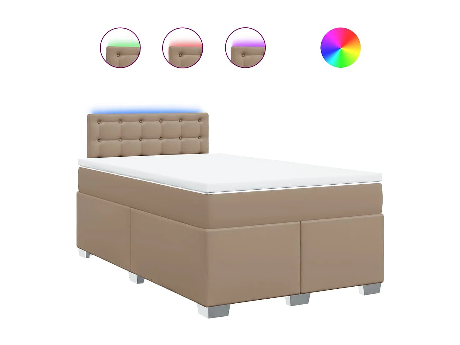 Boxspring met matras kunstleer cappuccinokleurig 120x200 cm