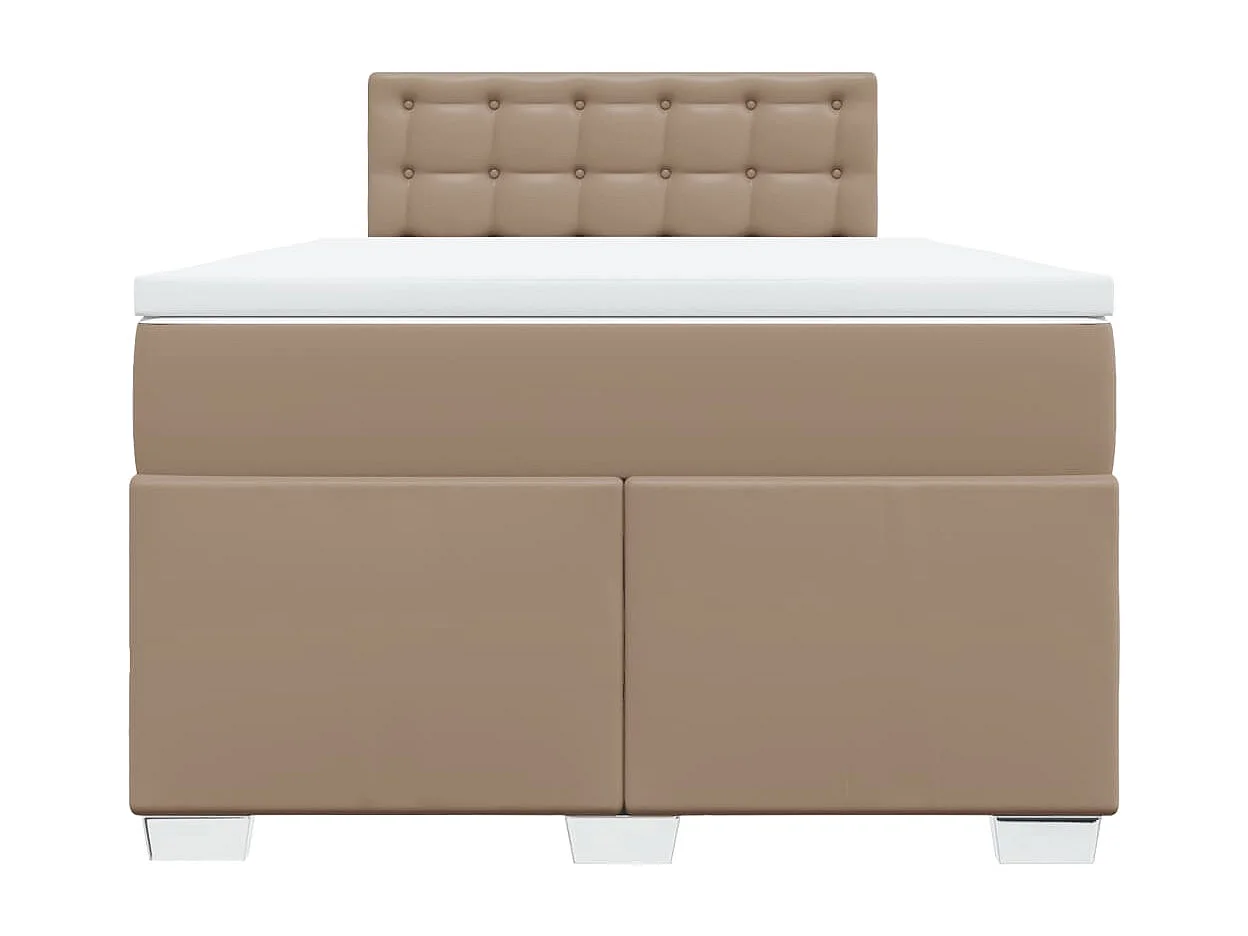 Boxspring met matras kunstleer cappuccinokleurig 120x200 cm