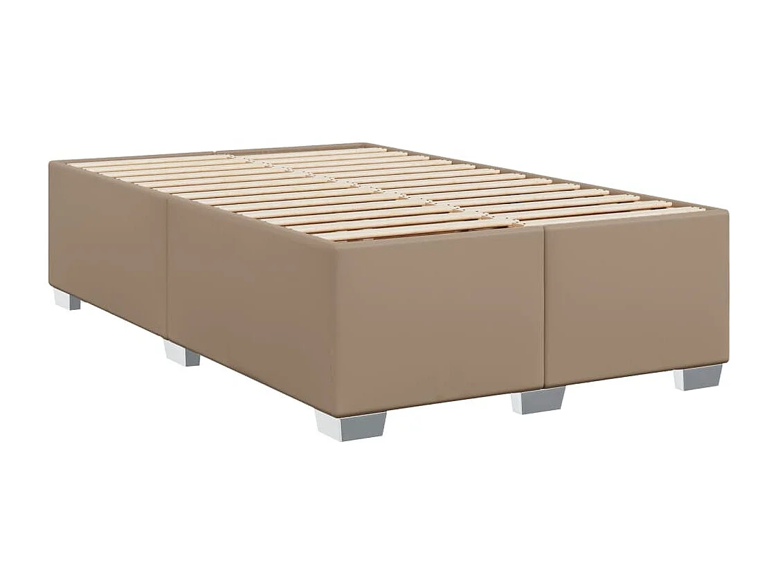 Boxspring met matras kunstleer cappuccinokleurig 120x200 cm