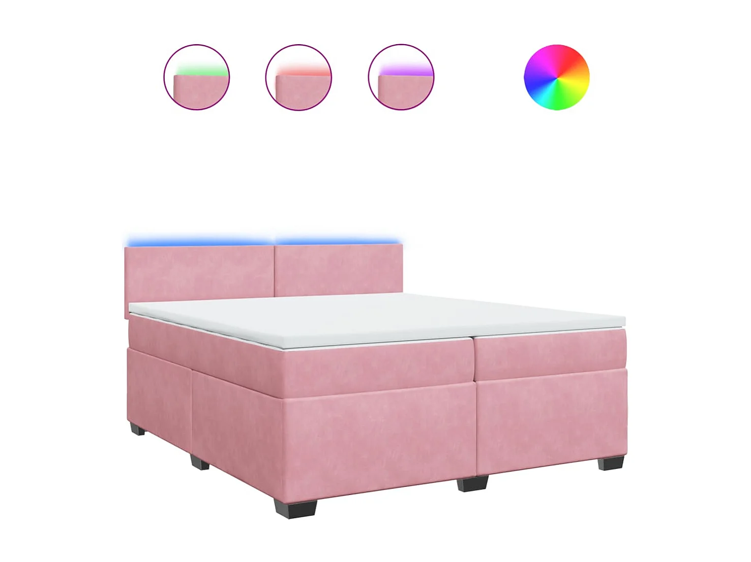 Sommier à lattes de lit avec matelas Rose 200x200 cm Velours