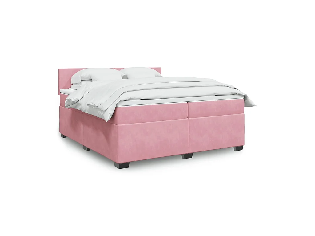 Sommier à lattes de lit avec matelas Rose 200x200 cm Velours