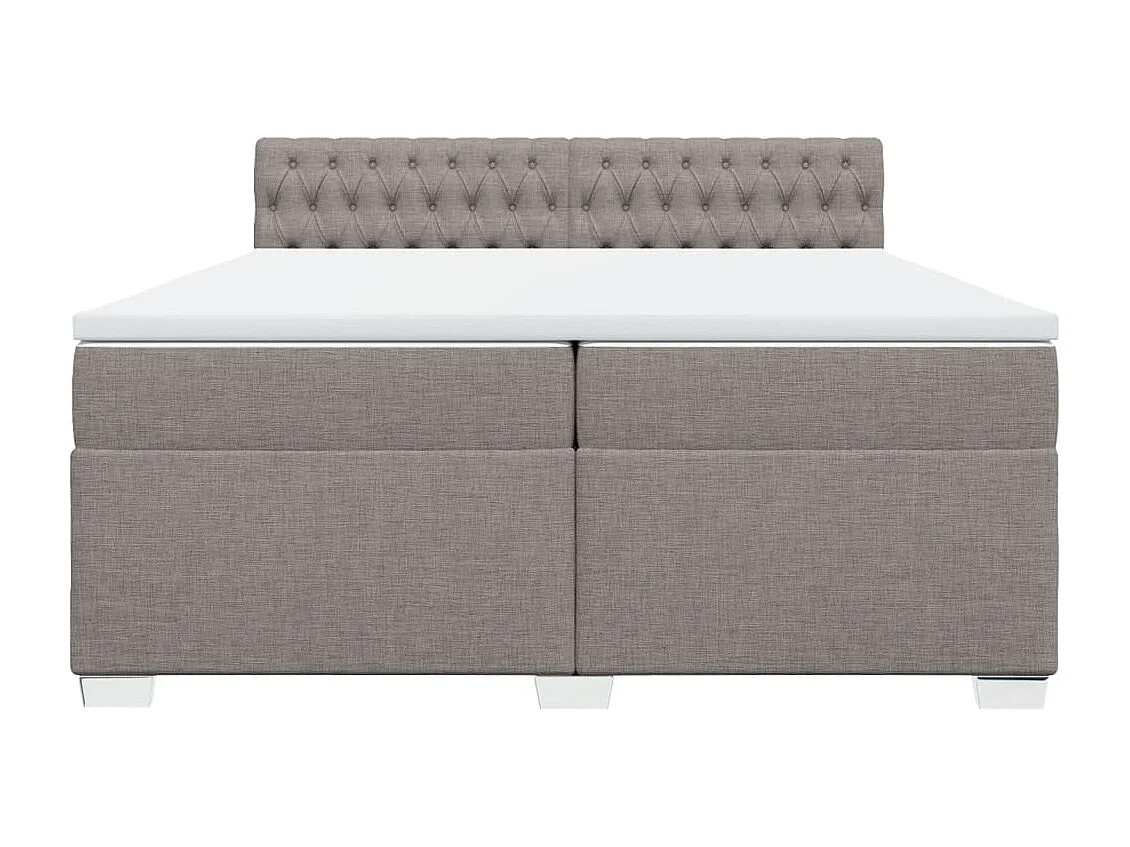 Giroletto a Molle con Materasso Tortora 200x200 cm in Tessuto