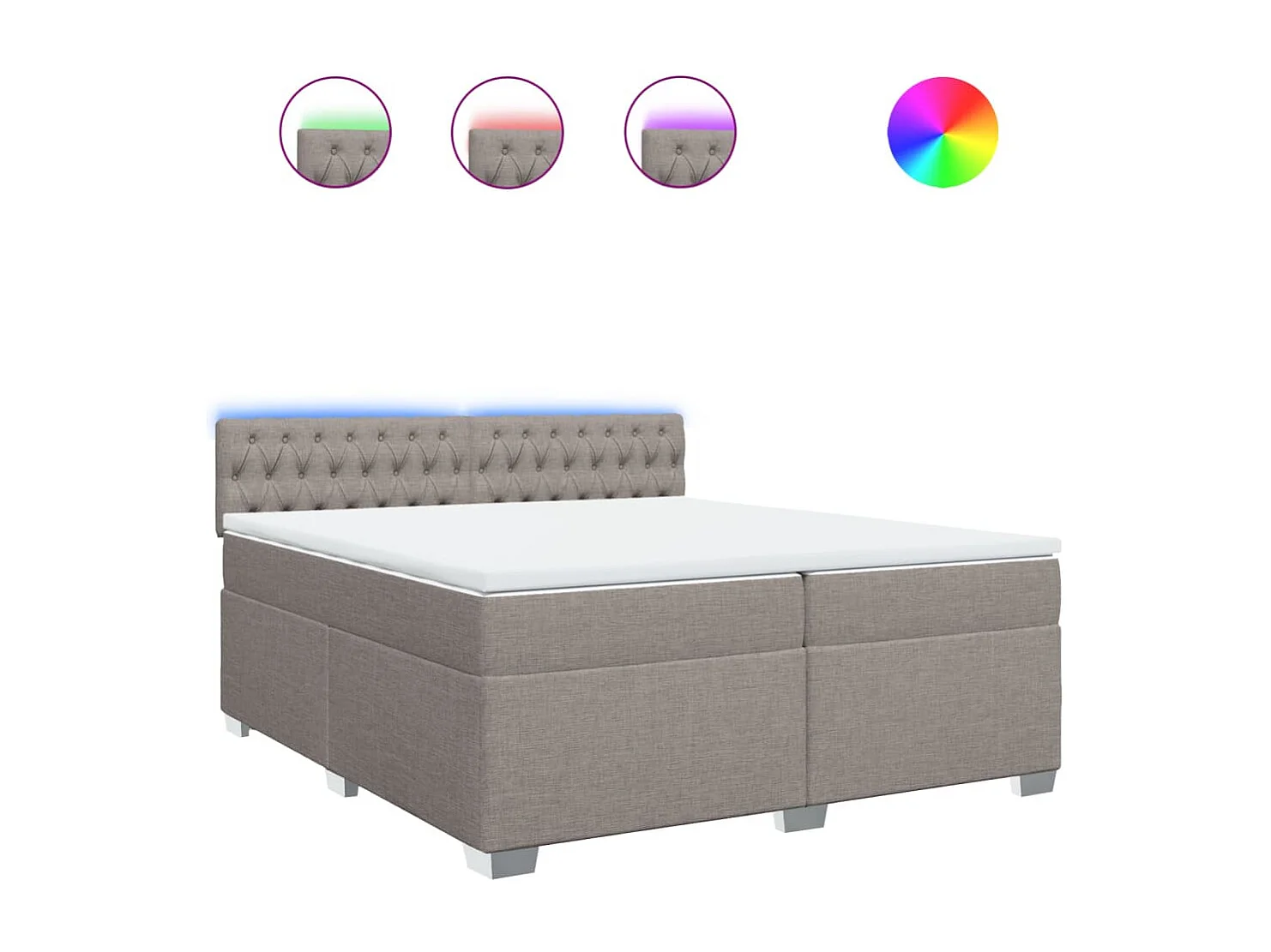 Boxspring met matras stof taupe 200x200 cm