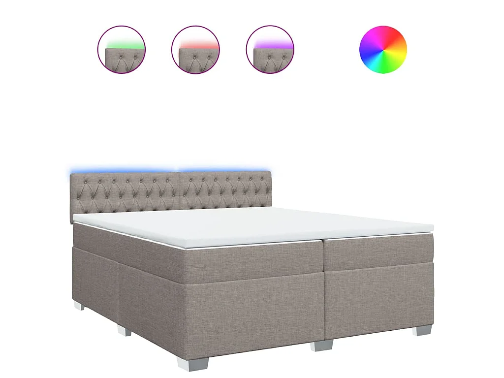 Boxspring met matras stof taupe 200x200 cm