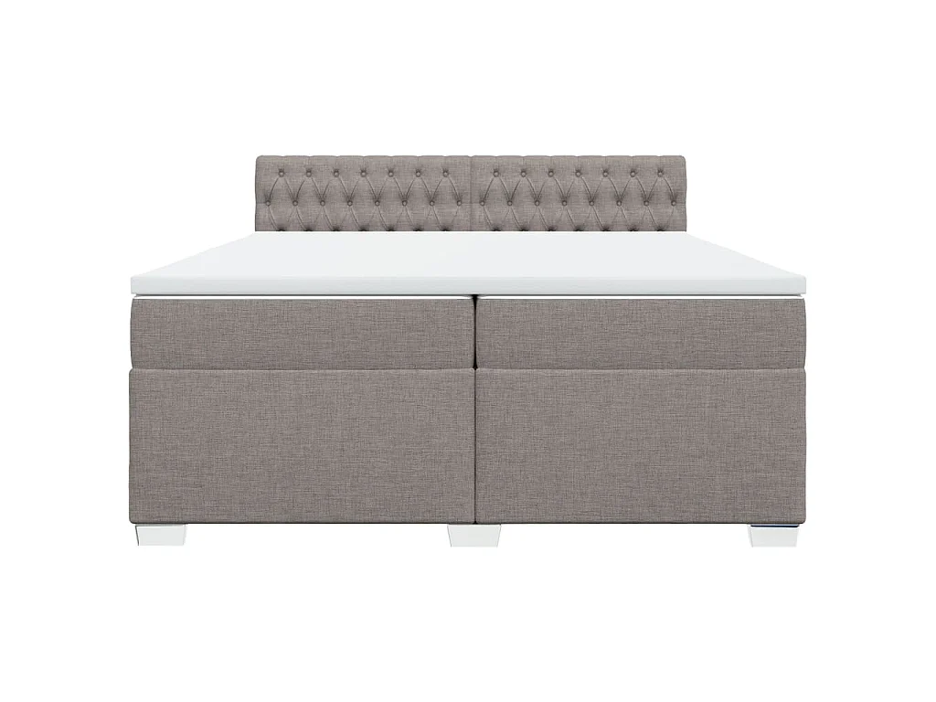 Boxspring met matras stof taupe 200x200 cm