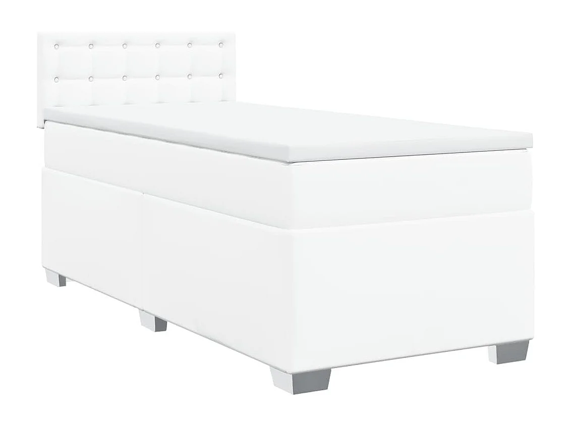 Giroletto a Molle con Materasso Bianco 80x200 cm in Similpelle