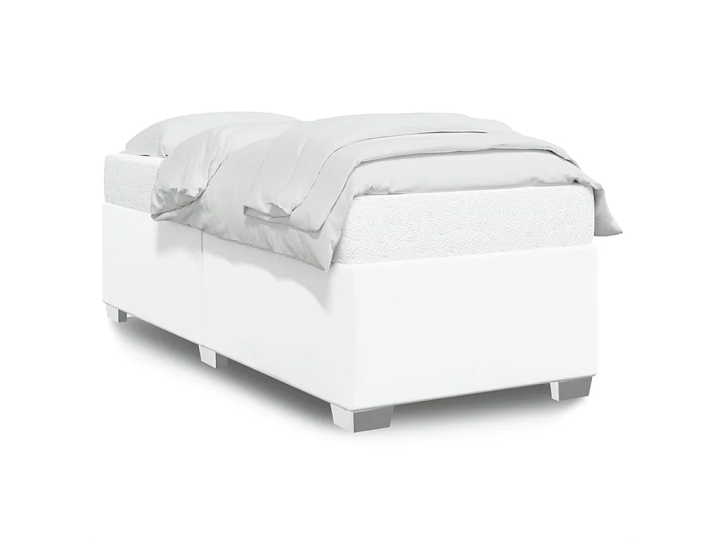 Cadre de lit sans matelas blanc 90x190 cm similicuir