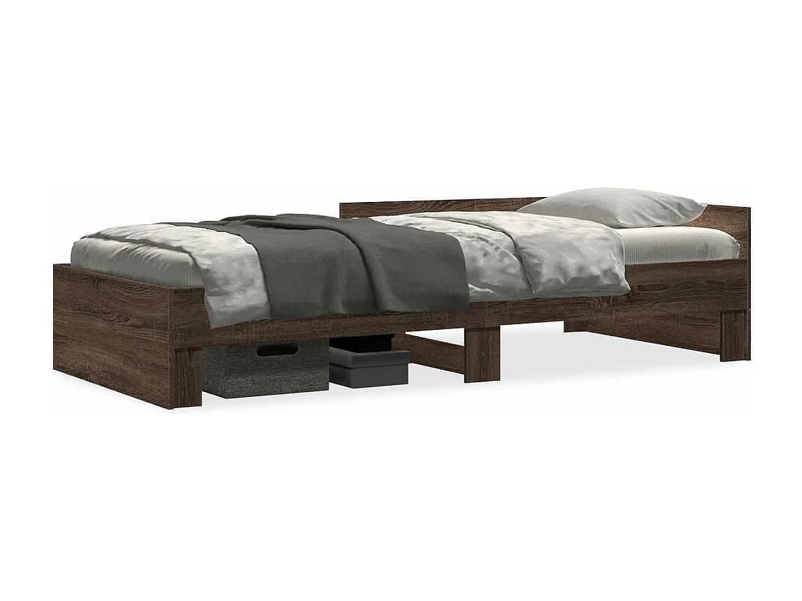 Cadre de lit sans matelas chêne marron 90x190cm bois ingénierie