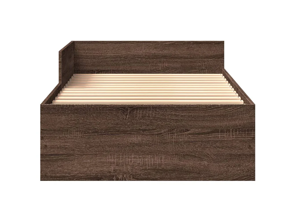 Cadre de lit sans matelas chêne marron 90x190cm bois ingénierie