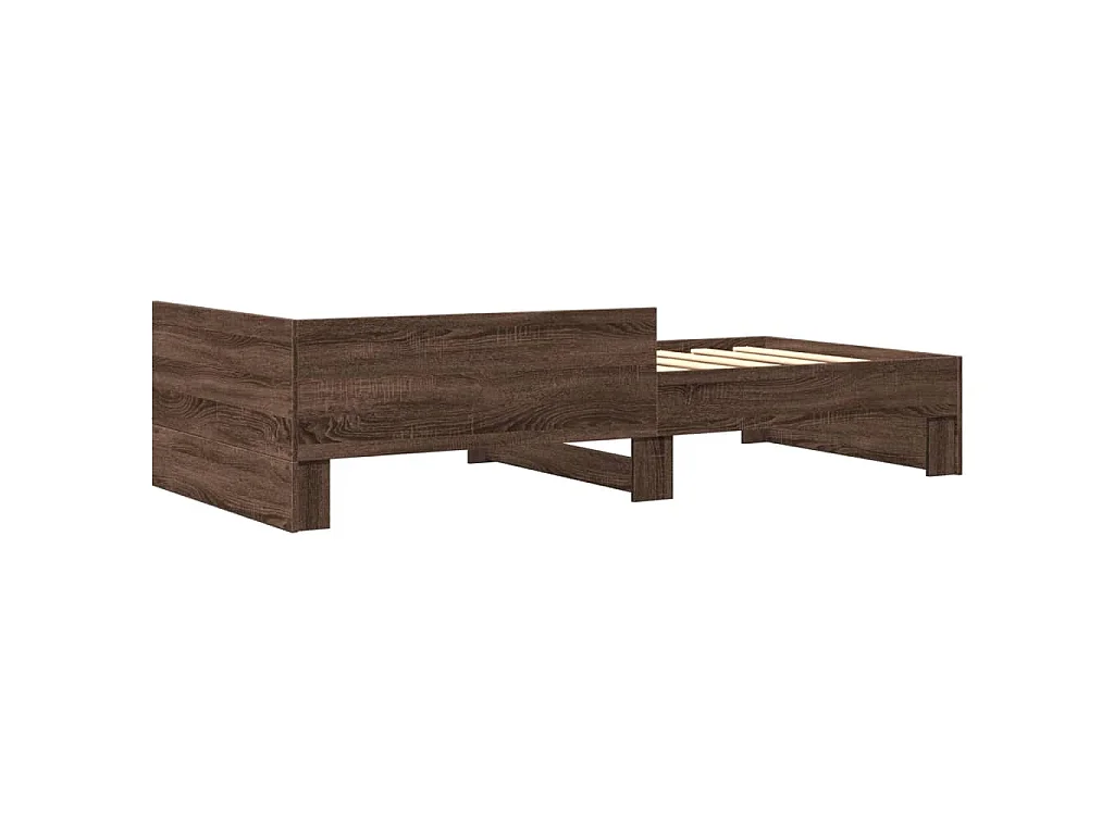Cadre de lit sans matelas chêne marron 90x190cm bois ingénierie