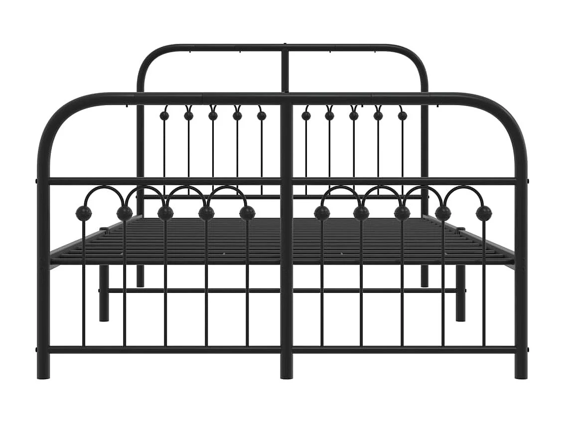 Bedframe met hoofd- en voeteneinde metaal zwart 120x190 cm