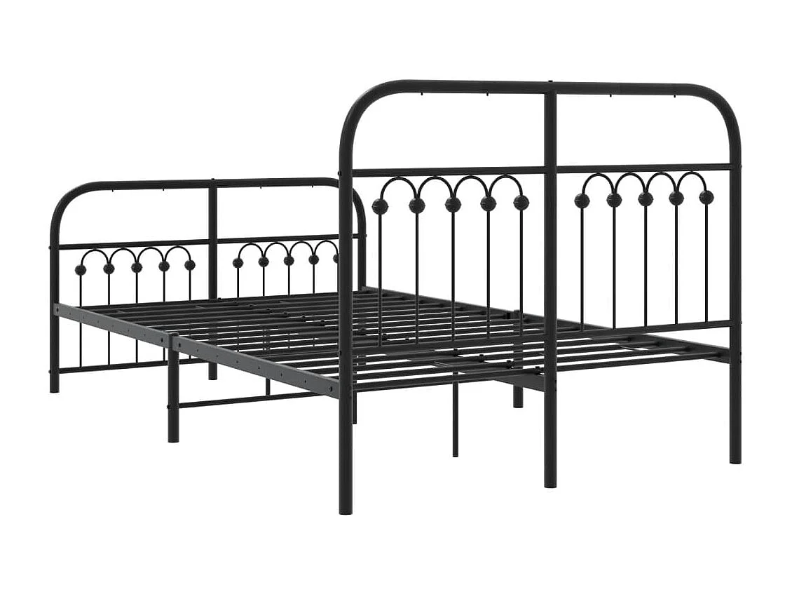 Giroletto con Testiera e Pediera Metallo Nero 120x190 cm