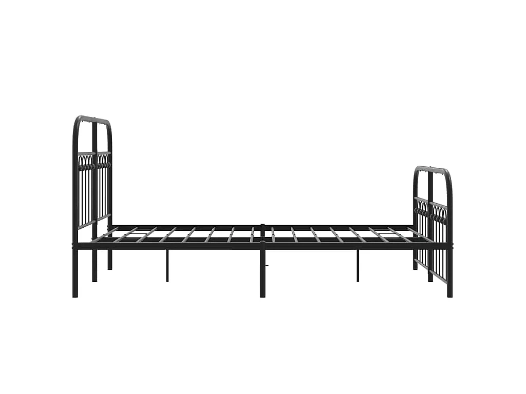 Bedframe met hoofd- en voeteneinde metaal zwart 120x190 cm