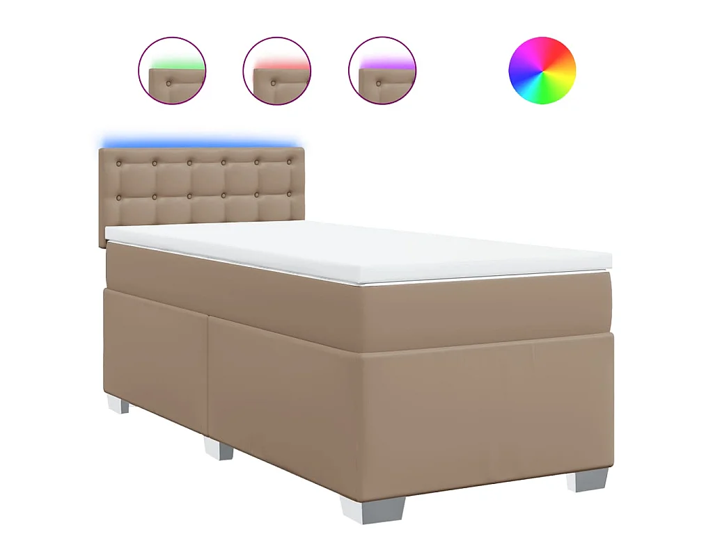 Boxspringbett Matratze Cappuccino-Braun 100x200cm Kunstleder