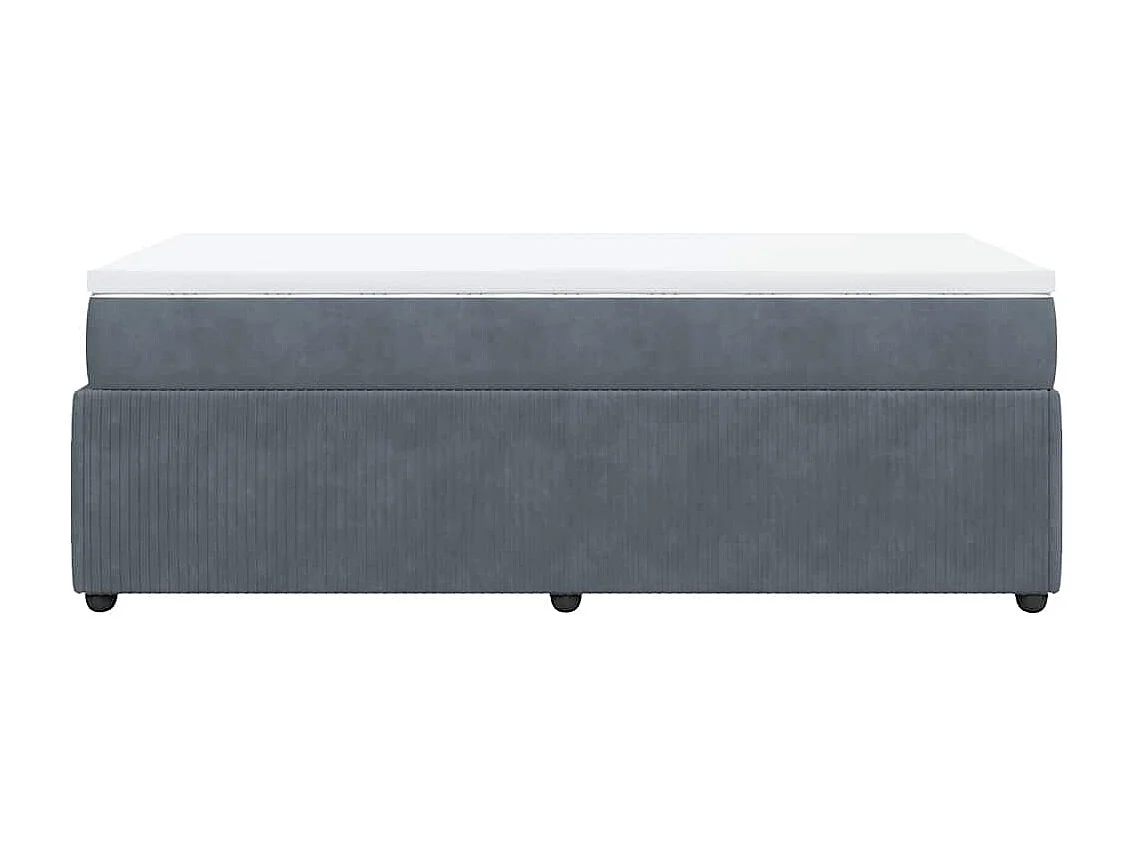 Sommier à lattes de lit et matelas Gris foncé 80x200 cm Velours