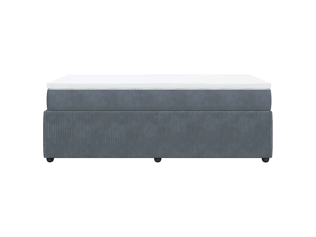 Boxspring met matras fluweel donkergrijs 80x200 cm