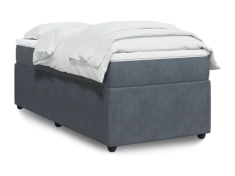 Boxspring met matras fluweel donkergrijs 80x200 cm