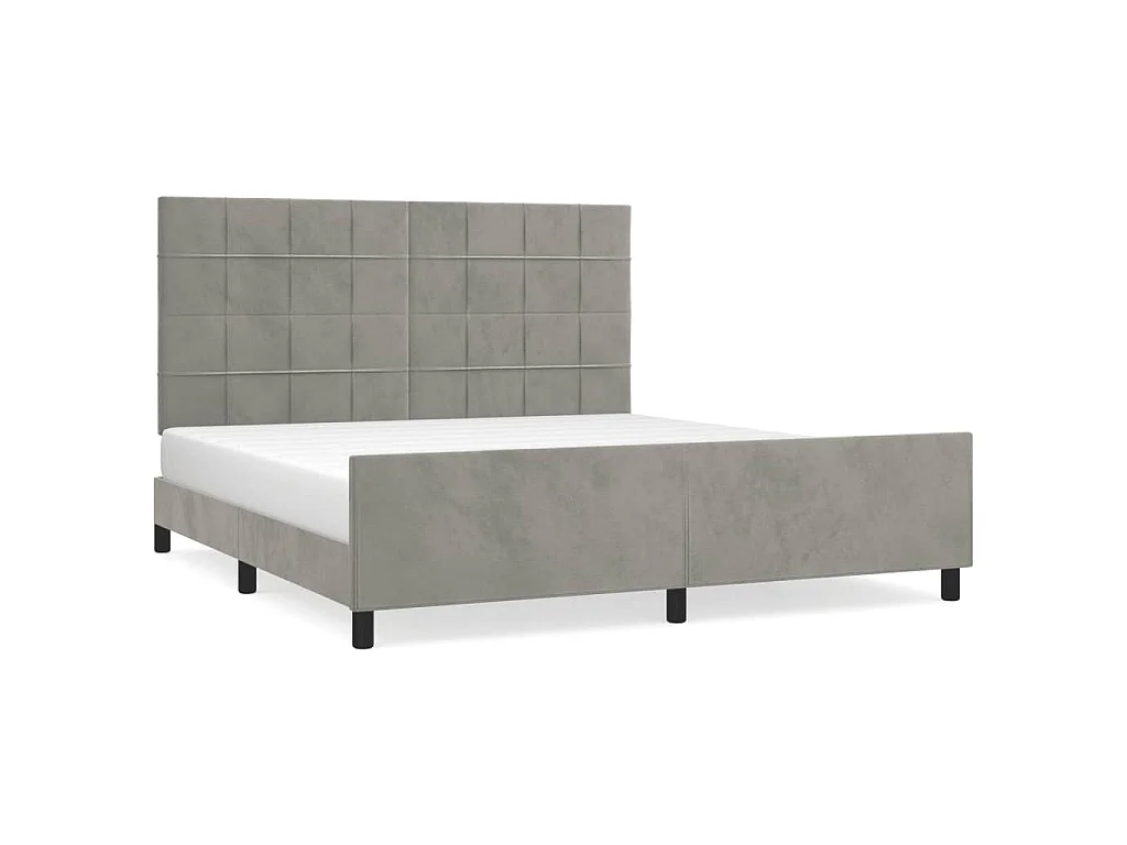 Giroletto senza Materasso Grigio Chiaro 160x200 cm Velluto
