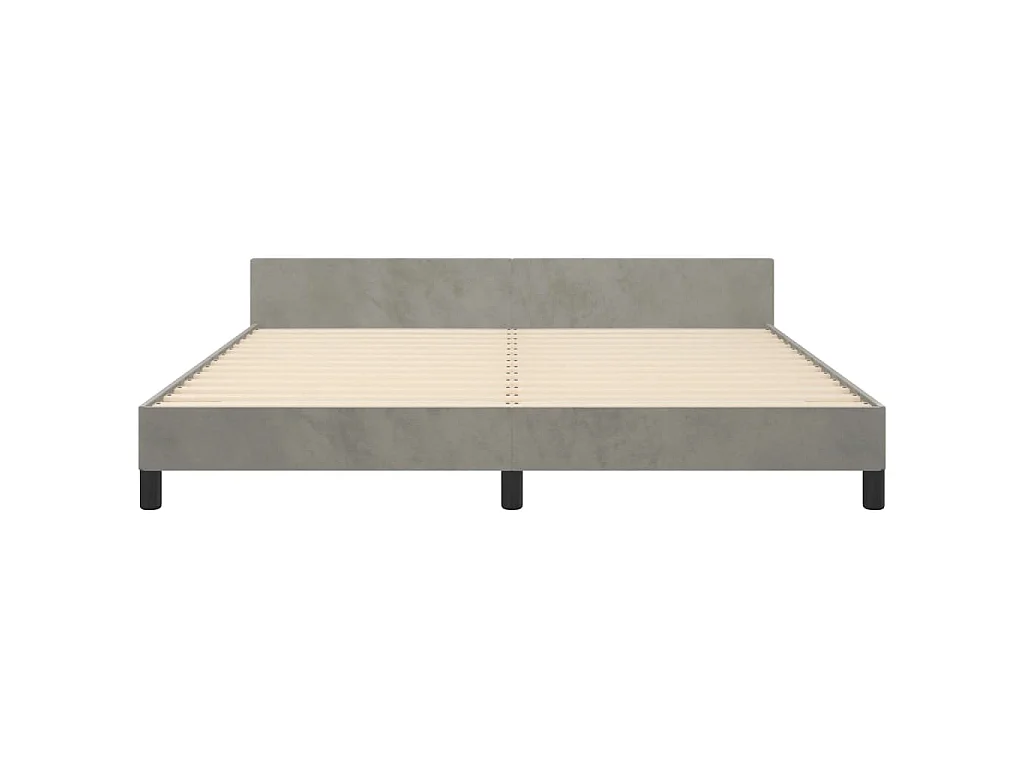 Giroletto senza Materasso Grigio Chiaro 160x200 cm Velluto