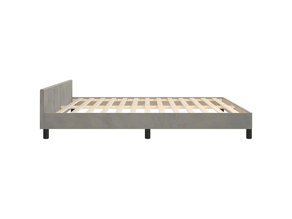 Giroletto senza Materasso Grigio Chiaro 160x200 cm Velluto