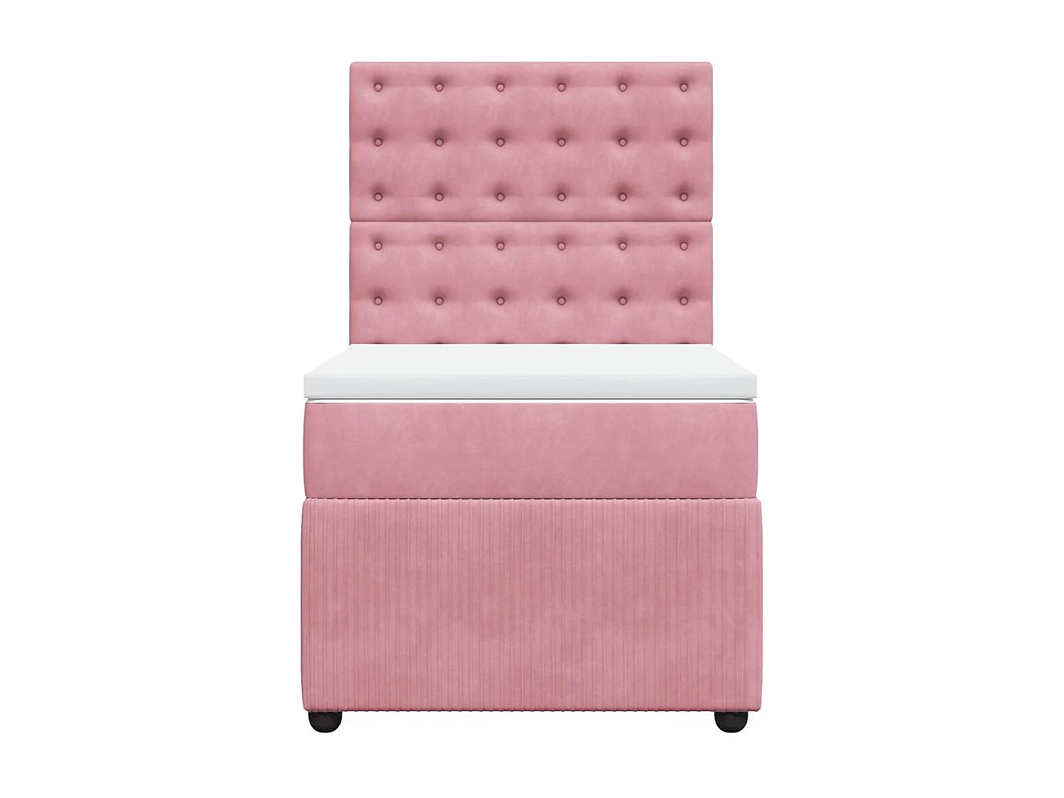 Boxspring met matras fluweel roze 100x200 cm