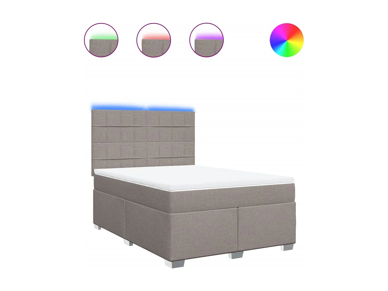 Sommier à lattes de lit avec matelas Taupe 140x190 cm Tissu