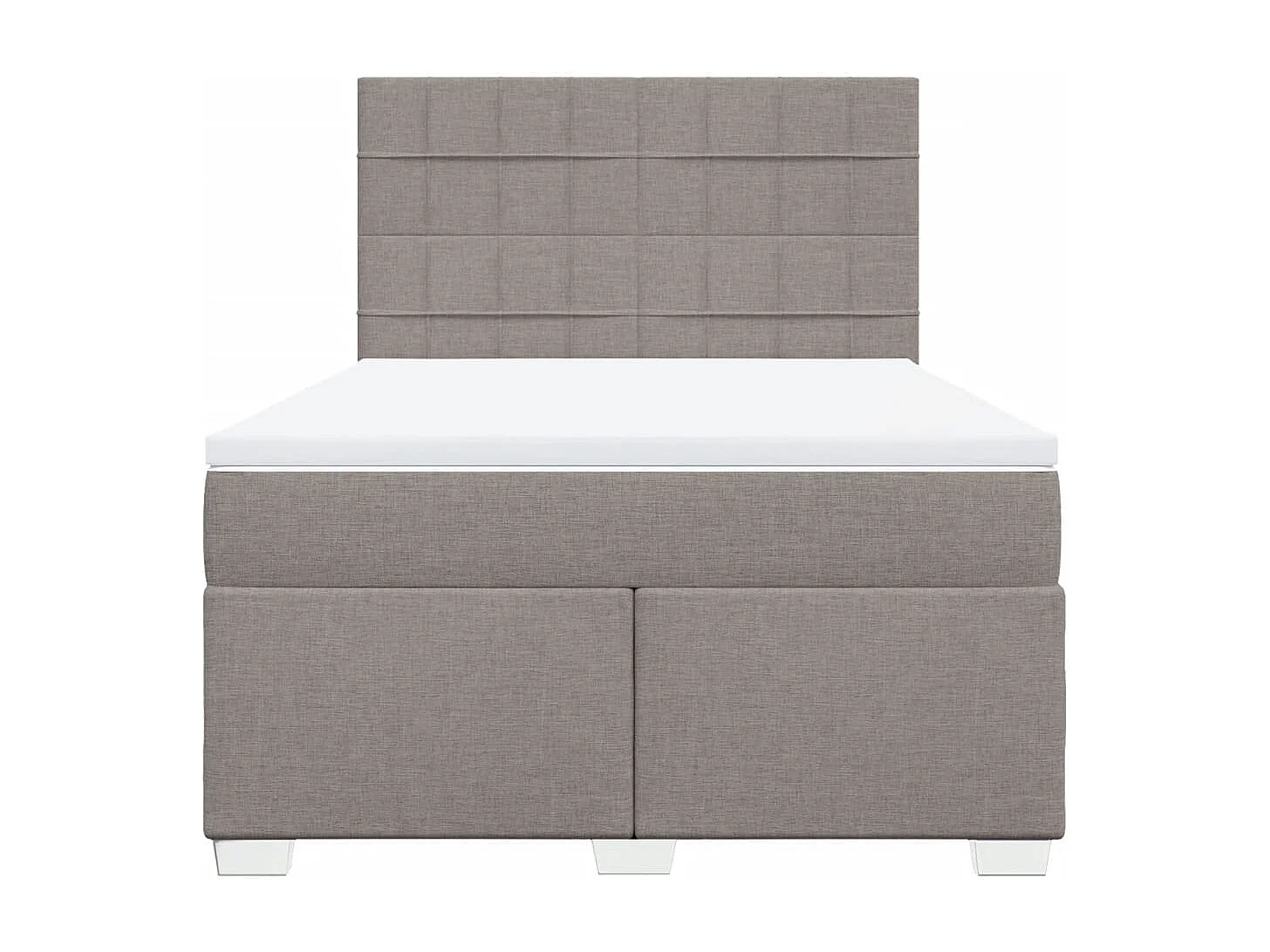 Sommier à lattes de lit avec matelas Taupe 140x190 cm Tissu