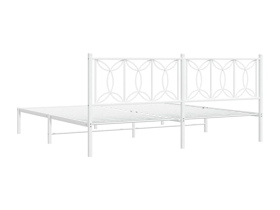 Bedframe met hoofdbord metaal wit 200x200 cm