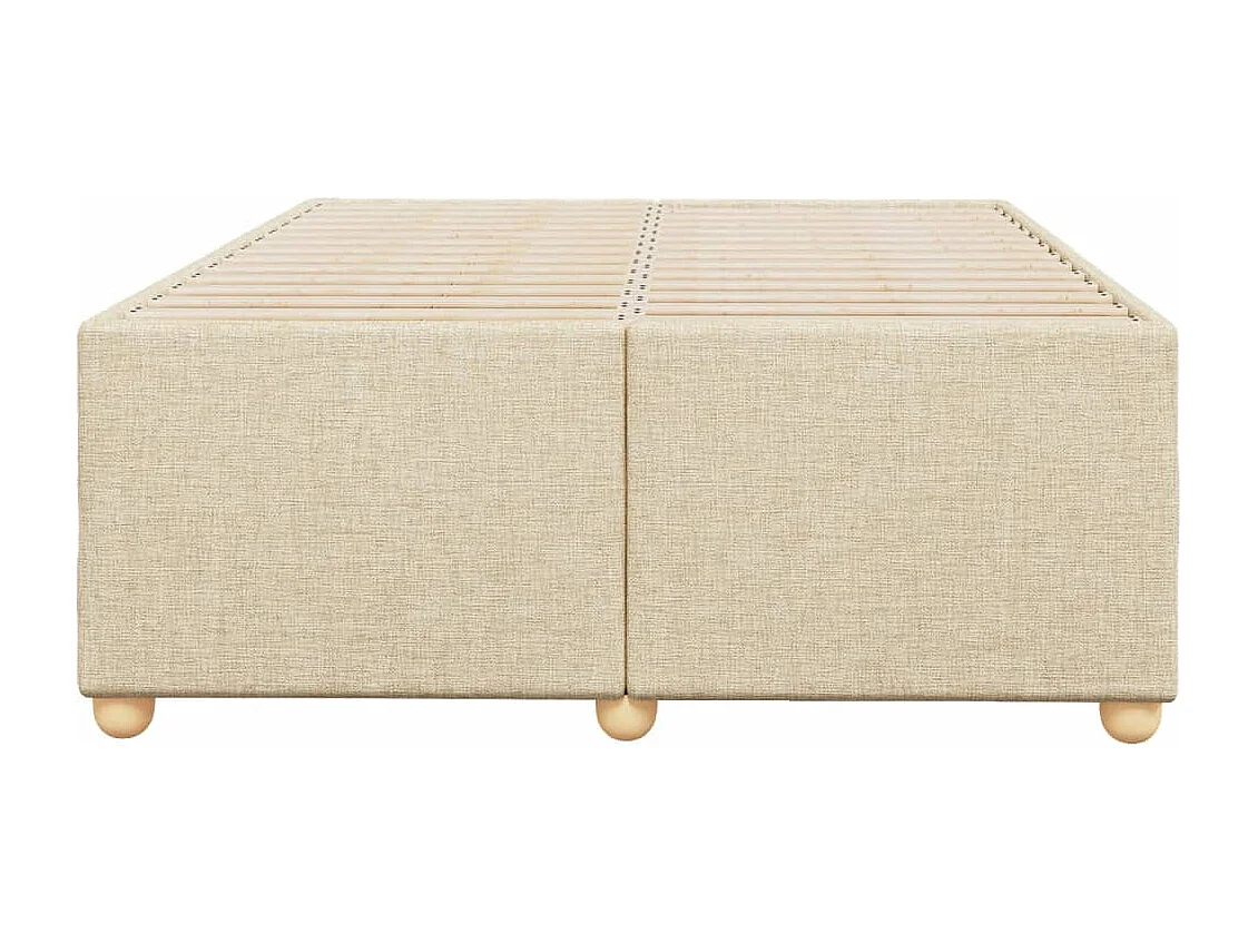 Cadre de lit sans matelas crème 120x200 cm tissu