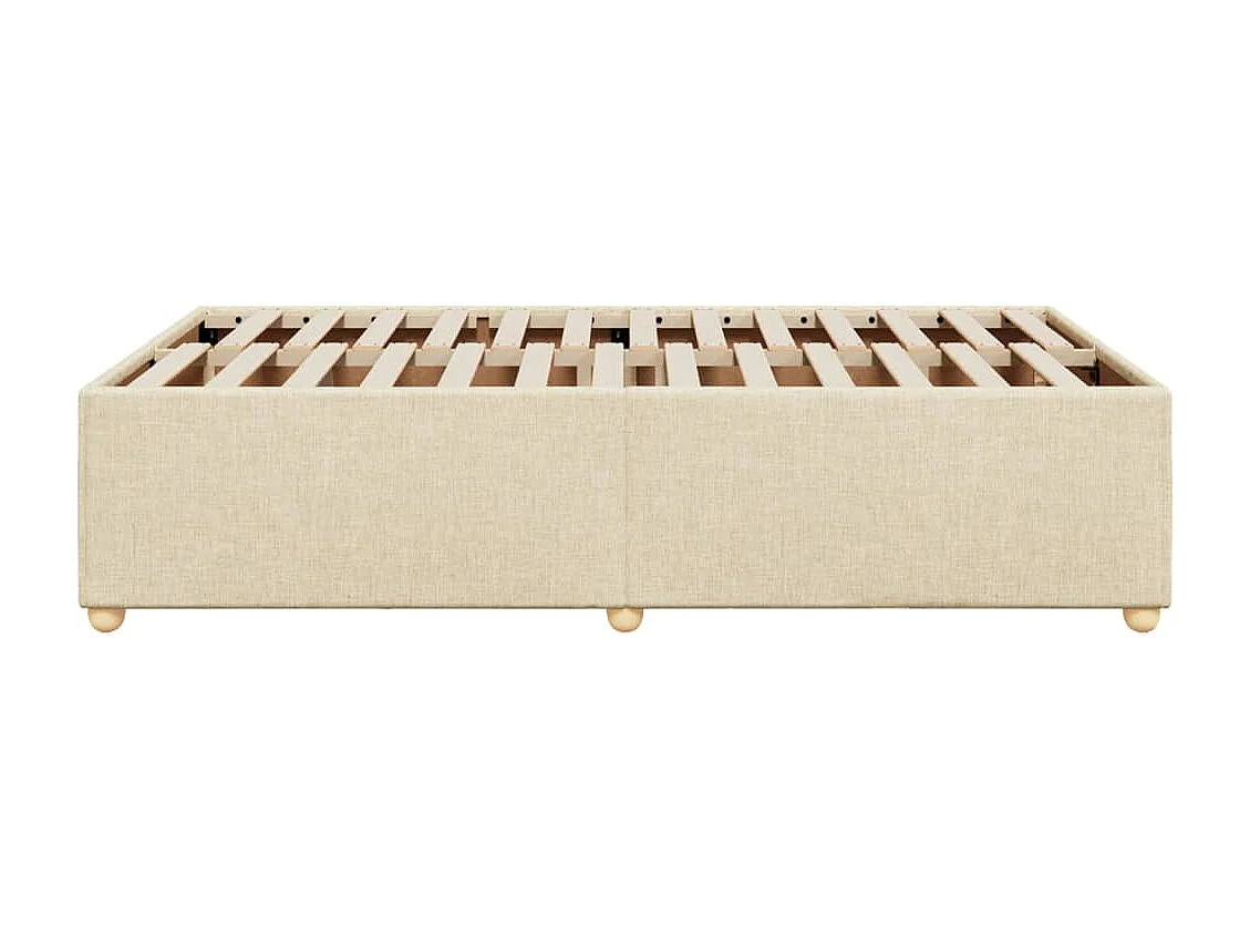 Cadre de lit sans matelas crème 120x200 cm tissu