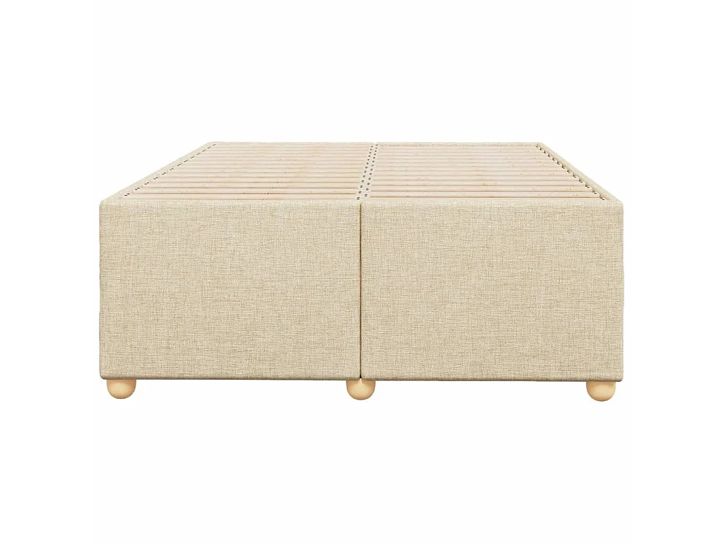 Cadre de lit sans matelas crème 120x200 cm tissu