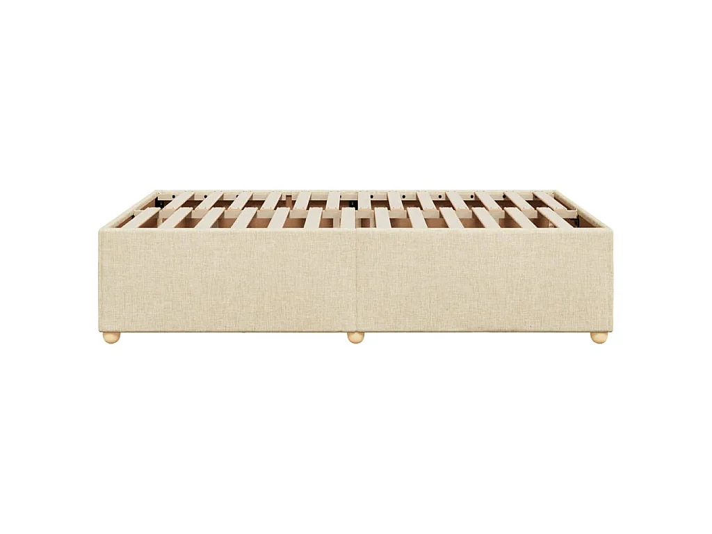 Cadre de lit sans matelas crème 120x200 cm tissu
