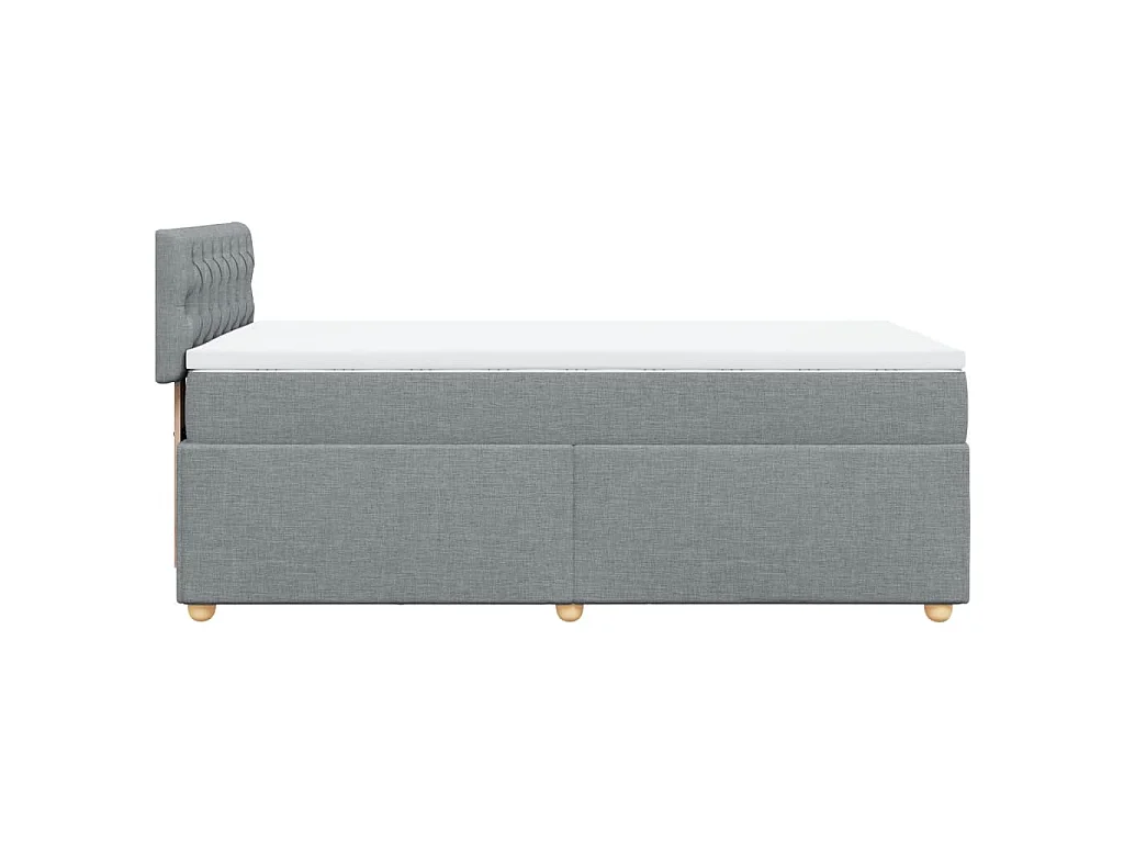 Cama com molas/colchão 90x190 cm tecido cinzento-claro