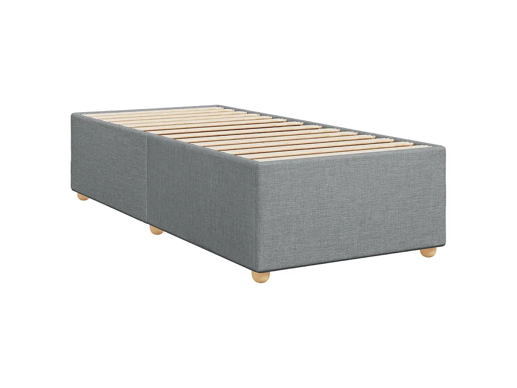 Cama com molas/colchão 90x190 cm tecido cinzento-claro