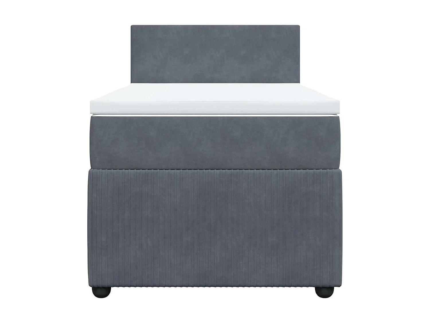 Giroletto a Molle con Materasso Grigio Scuro 90x200 cm Velluto