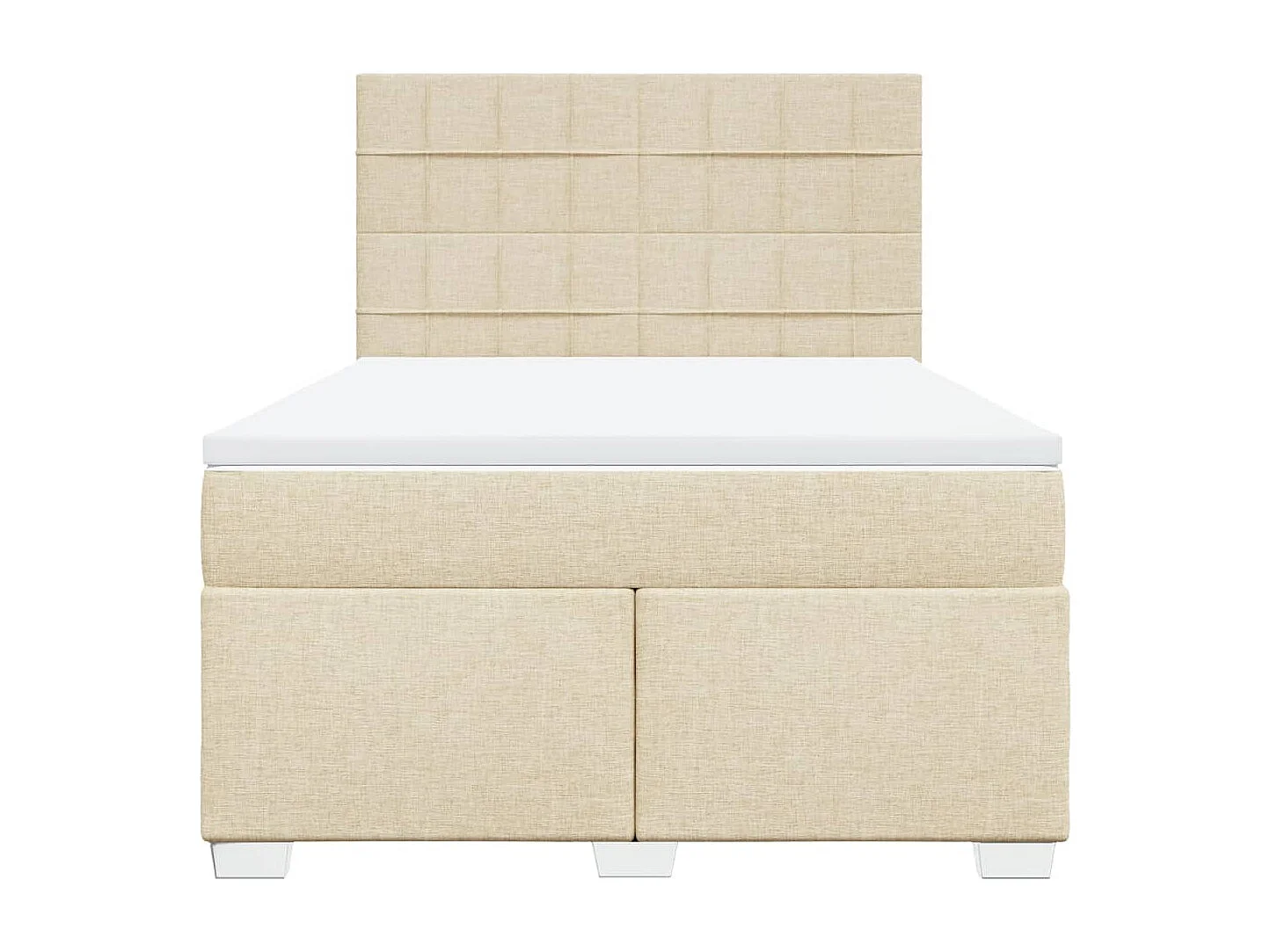 Boxspring met matras stof crèmekleurig 160x200 cm