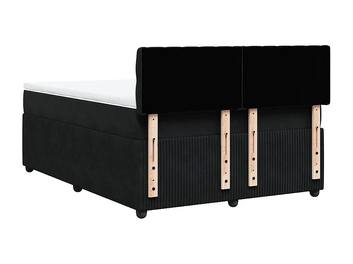 Boxspring met matras fluweel zwart 160x200 cm
