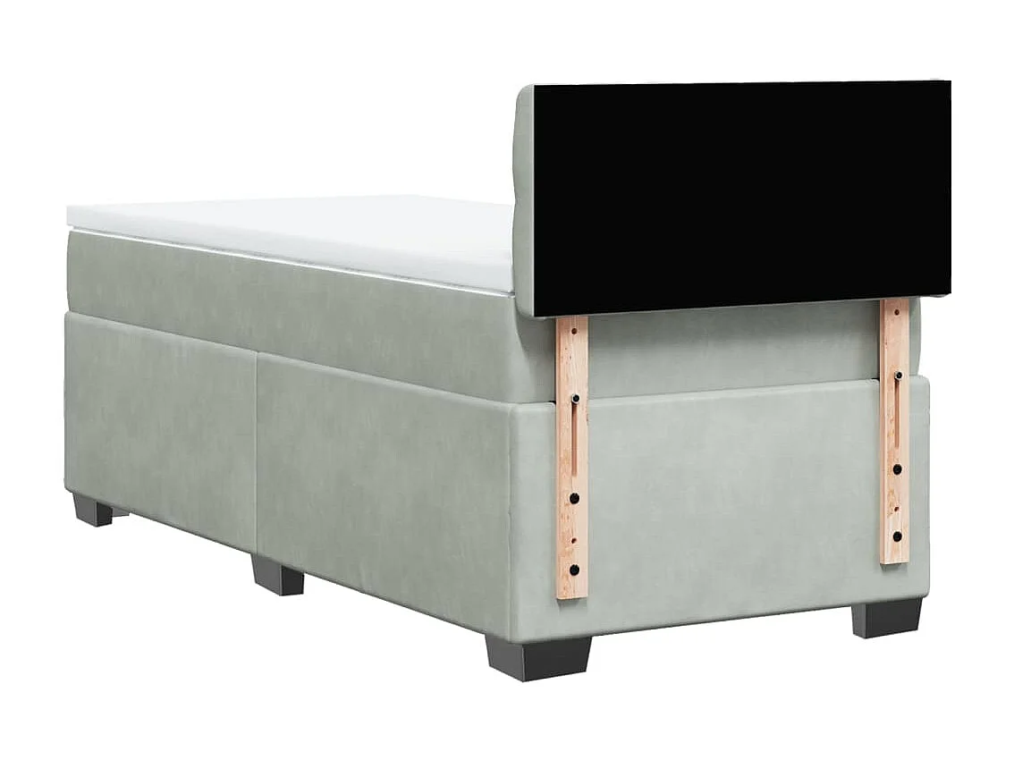 Boxspringbett mit Matratze Hellgrau 90x190 cm Samt