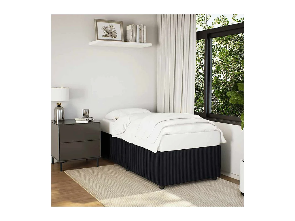 Cadre de lit sans matelas noir 90x190 cm velours
