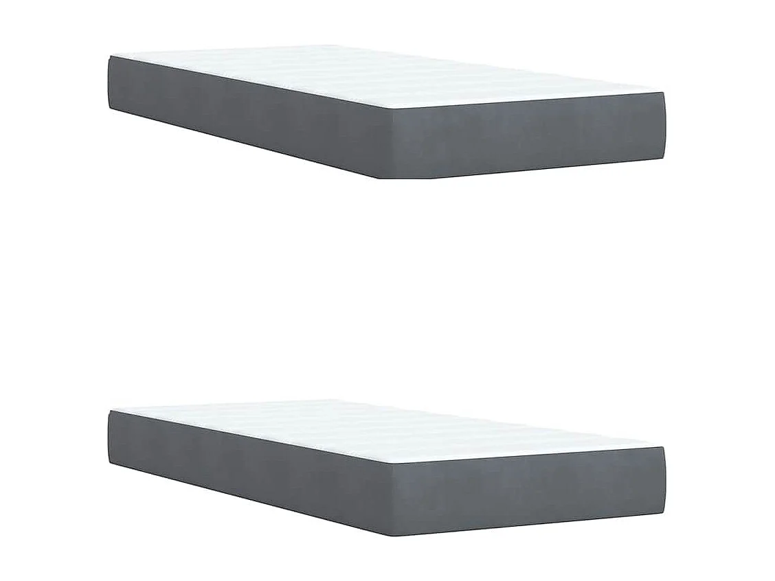 Sommier à lattes de lit et matelas Gris foncé 200x200cm Velours