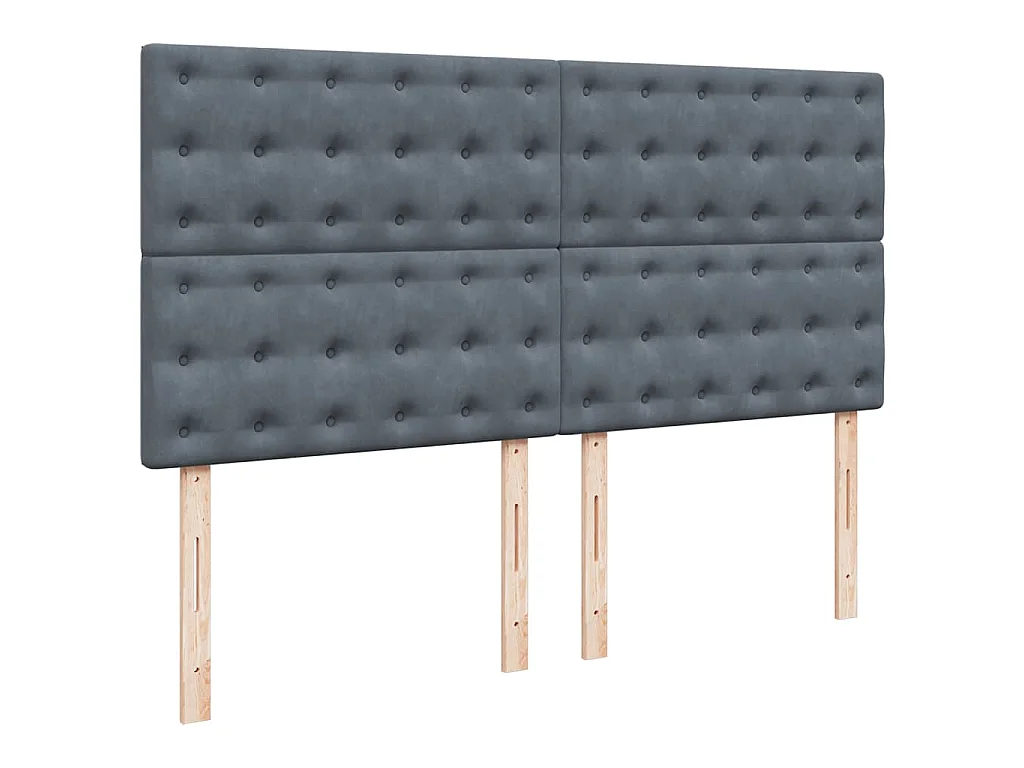 Giroletto a Molle con Materasso Grigio Scuro 200x200 cm Velluto